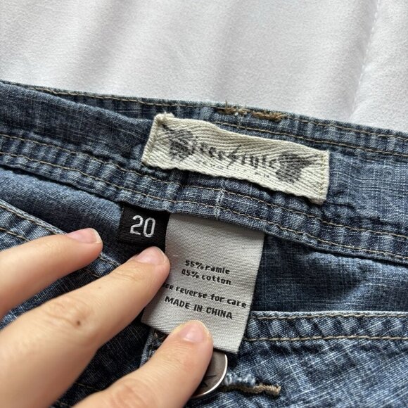 Vintage 90s Y2K Freestyle Low Rise Baggy Denim Jeans Womens Size 20 Grunge Indie - Picture 4 of 10